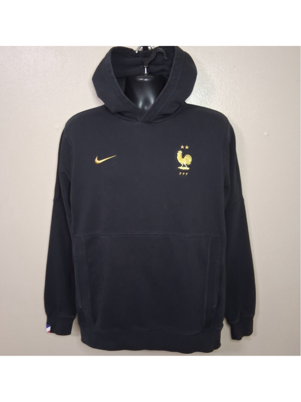 2022 Nike France FFF Men's Medium Hoodie Black Sweatshirt DH4825-010